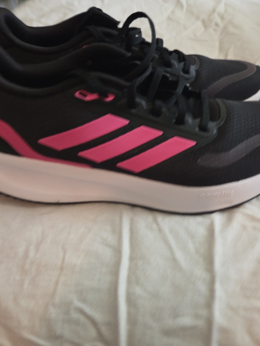 Adidas Black and Pink Women's Athletic Running Shoes
